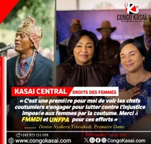 Kasai‑Central/Droits des femmes : Denise Nyakeru obtient l‘engagement des chefs coutumiers pour l‘abolition des pratiques avilissantes