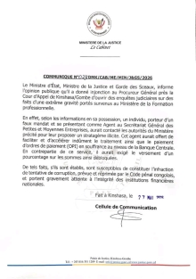 RDC: Guillaume Ngefa ordonne l‘ouverture d‘une enquete sur une tentative corruption au ministere de la Formation professionnelle