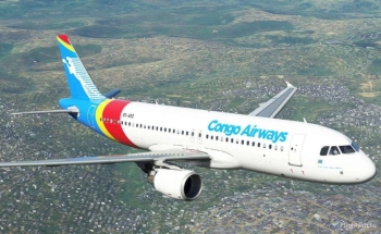 Appareil de la compagnie Congo Airways dans les airs © Ph illustration 
