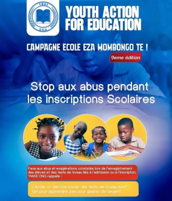 RDC : YMAE ONG lance une vaste enquete sur les abus lies aux inscriptions scolaires 2026-2027